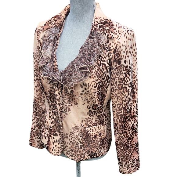 Nancy Bolen Pink Leopard Lace Jacket – Mobwife Glam Western Diva S - Picture 6 of 15